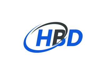 HBD letter creative modern elegant swoosh logo design