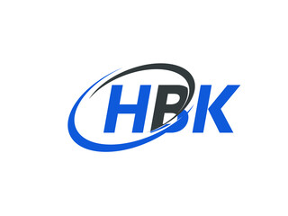 HBK letter creative modern elegant swoosh logo design