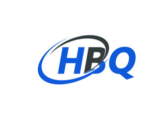 HBQ letter creative modern elegant swoosh logo design