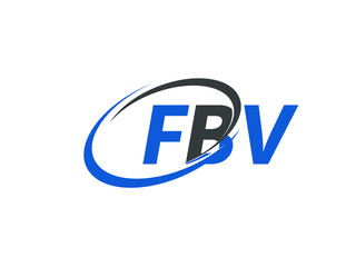FBV letter creative modern elegant swoosh logo design