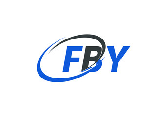 FBY letter creative modern elegant swoosh logo design