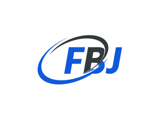 FBJ letter creative modern elegant swoosh logo design