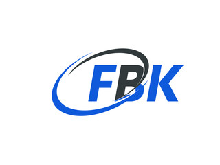 FBK letter creative modern elegant swoosh logo design