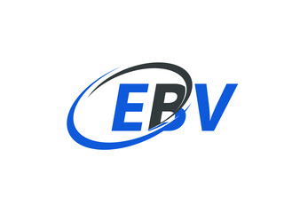 EBV letter creative modern elegant swoosh logo design