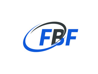FBF letter creative modern elegant swoosh logo design