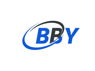 BBY letter creative modern elegant swoosh logo design