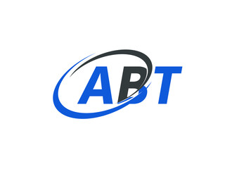 ABT letter creative modern elegant swoosh logo design