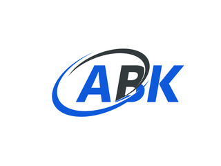 ABK letter creative modern elegant swoosh logo design
