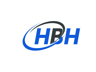 HBH letter creative modern elegant swoosh logo design
