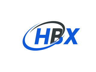 HBX letter creative modern elegant swoosh logo design