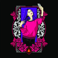 charming selfie girl