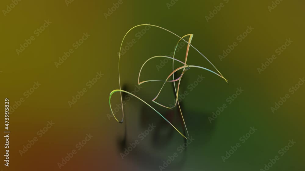 Aufkleber the square metal thin frame deforms and curls. abstract 3d loop animation. 3d render