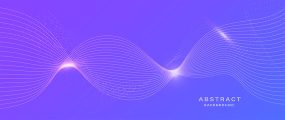 Abstract technology background flowing particles.