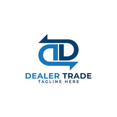 Letter mark D arrow logo dealers trade vector template
