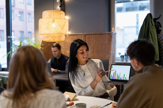 Coworkers having meeting