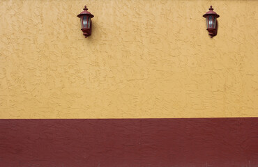 Close-up Building Detail Red and Orange Wall Background