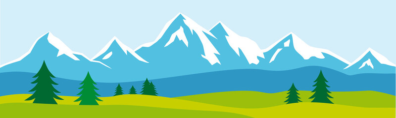 Mountains graphic in vector quality. 