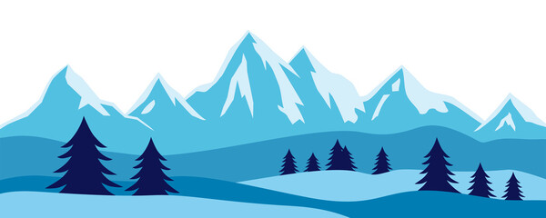 Mountains graphic in vector quality.