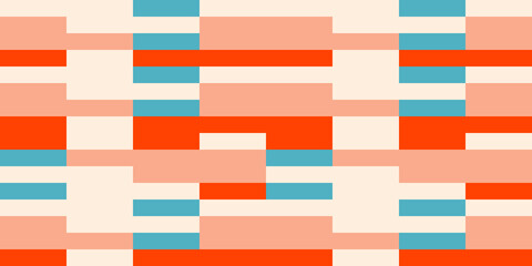 Modern vector abstract  geometric background with stripes, rectangles and squares  in retro style. Pastel colored simple shapes graphic pattern. Abstract mosaic artwork.