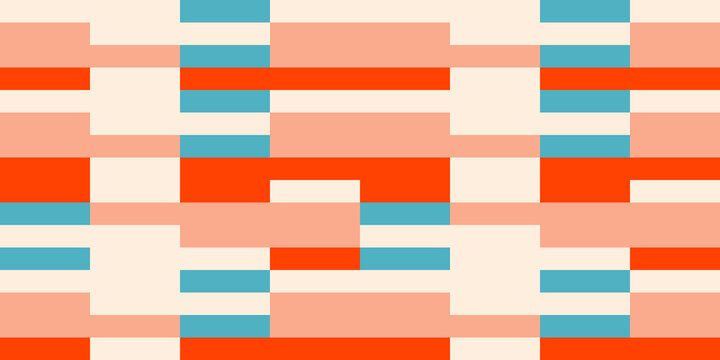 Modern vector abstract  geometric background with stripes, rectangles and squares  in retro style. Pastel colored simple shapes graphic pattern. Abstract mosaic artwork.