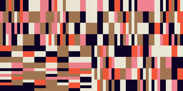 Modern vector abstract  geometric background with circles, rectangles and squares  in retro  style. Pastel colored simple shapes graphic pattern. Abstract mosaic artwork.