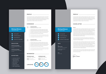 Resume and Cover Letter, Minimalist resume cv template