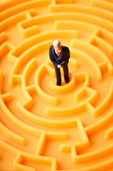 male figurine in a labyrinth