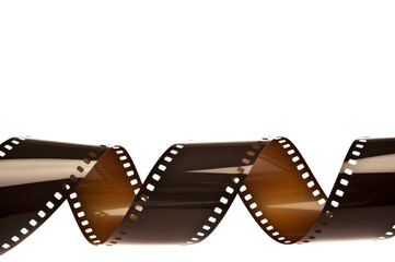 close-up detail of a roll of photographic film isolated