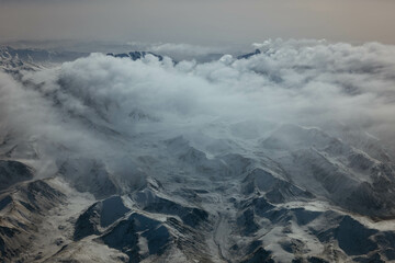 Himalaya Berge aufgenommen aus dem Flugzeug 