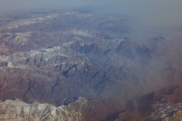 Himalaya Berge aufgenommen aus dem Flugzeug 
