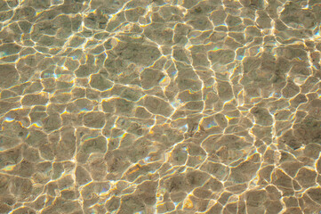 Fototapeta na wymiar Reflections on a surface of a water in a pool Background of Rippled Pattern of Clean Water in Blue Swimming Pool Top view. Abstract background Shining Blue Water Ripple background Wallpaper