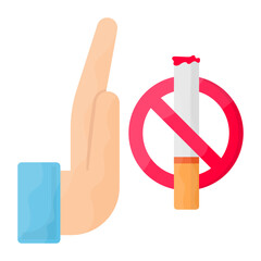 I m allergic with ciggy Concept, Refusing to smoke Vector color Icon Design, No Tobacco day Symbol, Quit smoking Sign, Cigarette or Smoker Stock Illustration