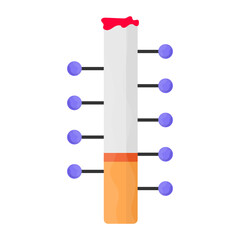 Modren Vape Pen Concept, Electronic cigarette with Digital Circuit Vector color Icon Design, No Tobacco day Symbol, Quit smoking Sign, Cigarette or Smoker Stock Illustration