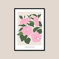 Tropical an botanical hand drawn print poster for your wall art collection
