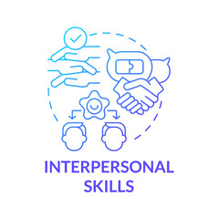 Interpersonal skills blue gradient concept icon. Create trustful business partnerships. Successful business abstract idea thin line illustration. Vector isolated outline color drawing