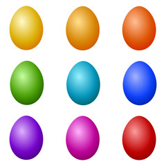 Set of colorful easter eggs