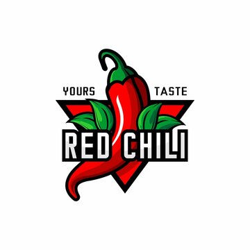 red chili logo vector, cafe and restaurant logo, farm