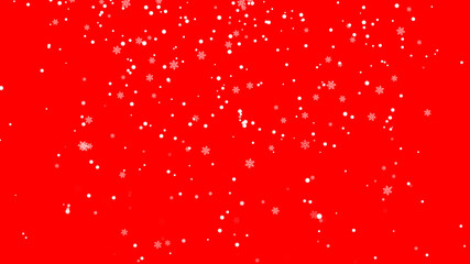 Christmas background with snowflakes, red background, shinny flakes 