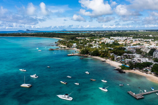 Scenic view of sea at Trou Aux Biches, Mauritius, Africa