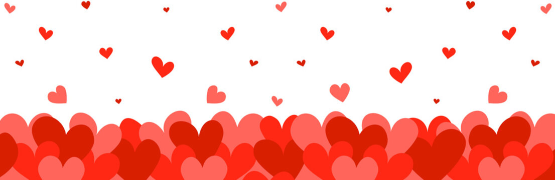 Valentine's day digital background of hearts for website, flyer design, banner. Love. Vector illustration in flat style.