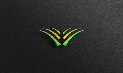Green & yellow grass logo design 