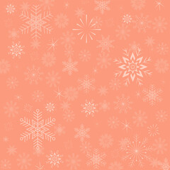 pink background with white snowflakes