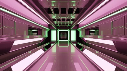 3D illustration of 4K UHD pink tunnel
