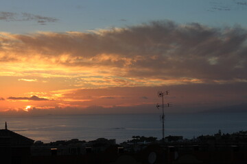 sunset in the city