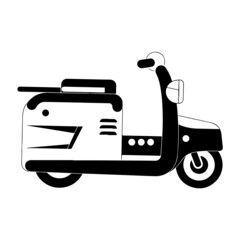 Moped Line Art Silhouette Design Element Art SVG EPS Logo PNG Vector Clipart Cutting Cut Cricut