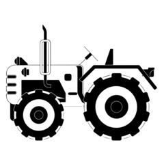 Tractor Line Art Silhouette Design Element Art SVG EPS Logo PNG Vector Clipart Cutting Cut Cricut