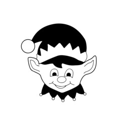 Christmas Elf  Line Art Silhouette Design Element Art SVG EPS Logo PNG Vector Clipart Cutting Cut Cricut