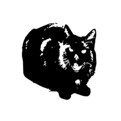 Black Cat Line Art Silhouette Design Element Art SVG EPS Logo PNG Vector Clipart Cutting Cut Cricut
