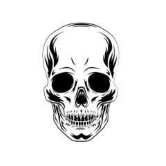 Skull #5 Line Art Silhouette Design Element Art SVG EPS Logo PNG Vector Clipart Cutting Cut Cricut
