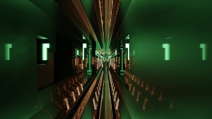 3d illustration of narrow dark sci fi 4K UHD tunnel